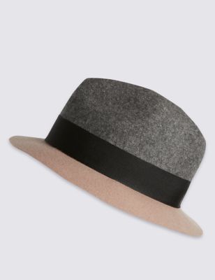 Pure Wool Colour Block Trilby